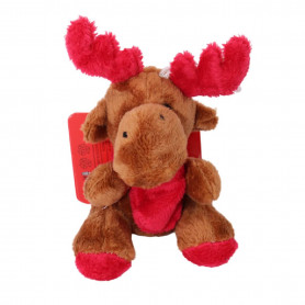 Peluche renne aux bois rouge - Grossiste en peluches