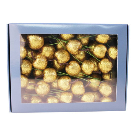 Boite de 48 pommes paillettes sur pics décoration noël grossiste