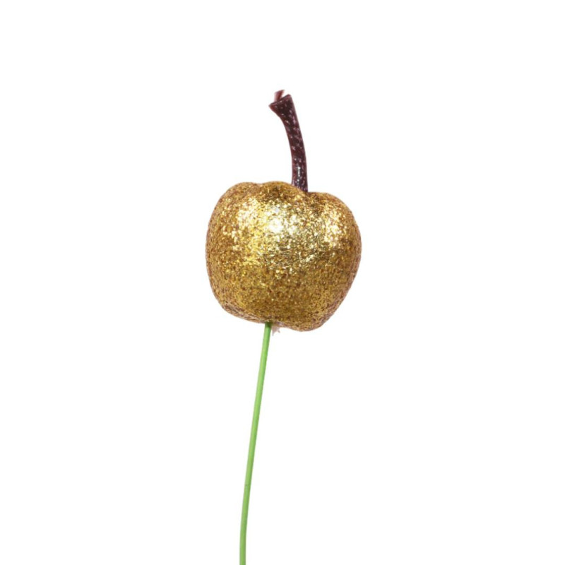 Boite de 48 pommes paillettes sur pics décoration noël grossiste