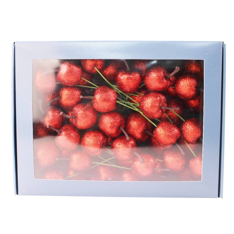 Boite de 48 pommes paillettes sur pics décoration noël grossiste