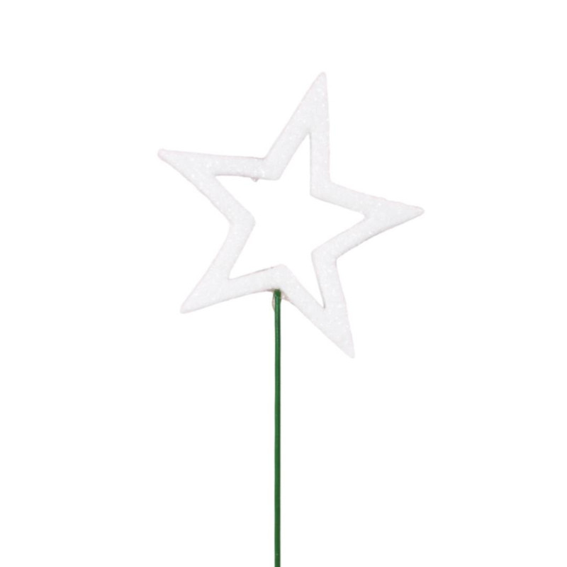 Boite de 30 étoiles pailletées sur pics - Grossiste fleuristes et jardineries