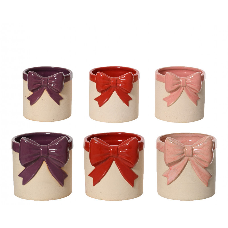 Ensemble de 2 cache-pots noeud en céramique - Grossiste fleuriste Ensemble de 2 cache-pots noeud en céramique - Grossiste fleuriste