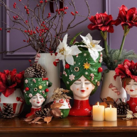 Vase visage de Noël en céramique - Grossiste en céramique