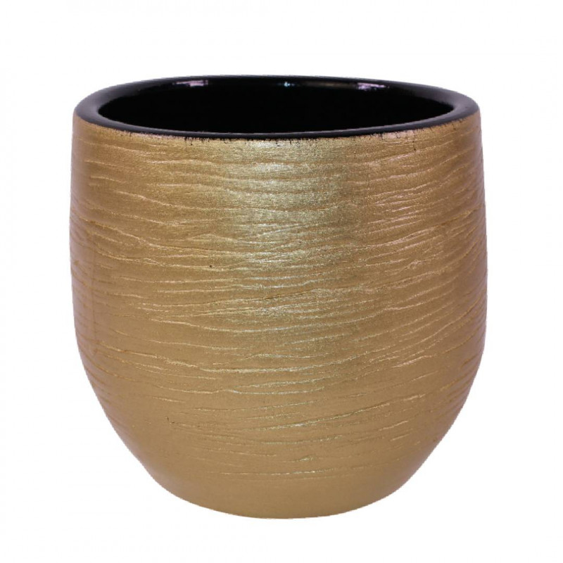 Cache-pot griffé or brillant - Grossiste fleuriste et jardinerie
