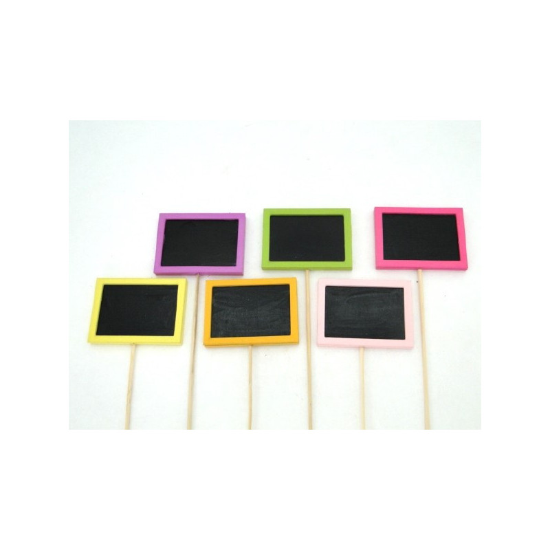 Paquet de 12 ardoises sur pic 2 couleurs - Accessoire de composition pour fleuristes