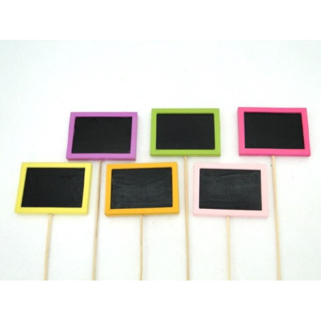 Paquet de 12 ardoises sur pic 2 couleurs - Accessoire de composition pour fleuristes