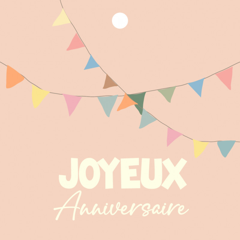 Sachet de 12 cartes carrées "joyeux anniversaire" - Grossiste carte message