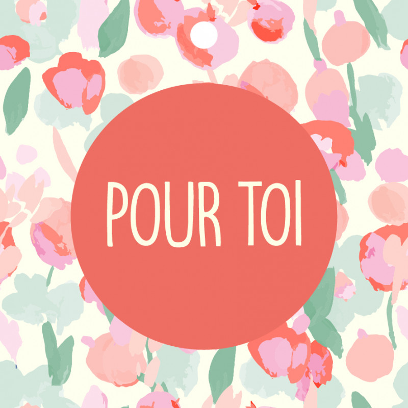 Sachet de 12 cartes carrées "pour toi" - Grossiste carte message