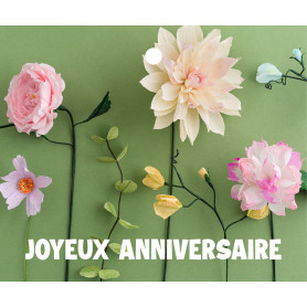 Sachet de 12 cartes message "anniversaire" - Floro - Grossiste pro