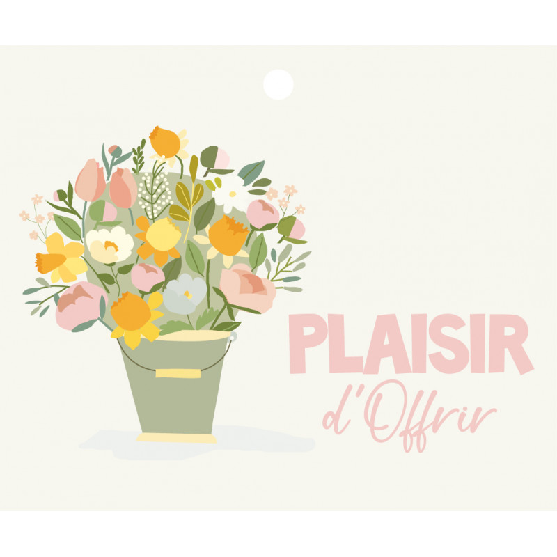 Sachet de 12 cartes message "plaisir d'offrir" - Bouquet - Grossiste pro