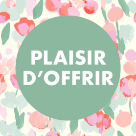 Rouleau de 500 étiquettes adhésives "plaisir d'offrir" - Tulipe - grossiste emballage