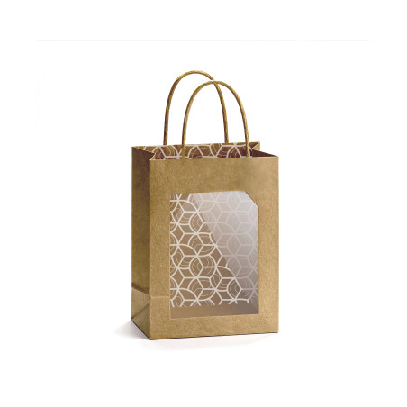 Paquet de 10 sacs kraft à fenêtre - grossiste pour professionnels