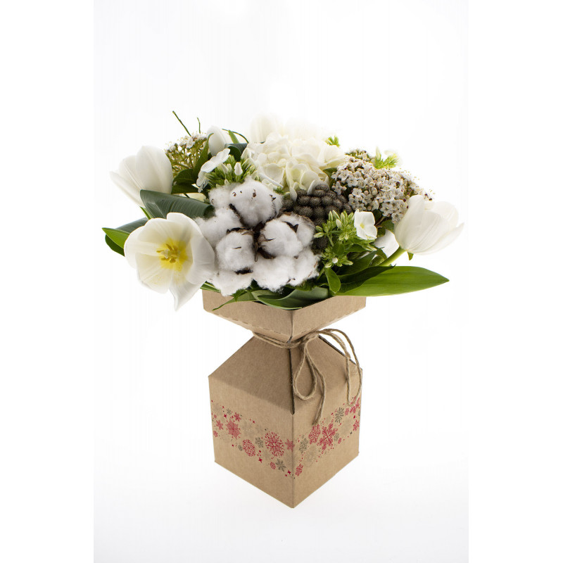 Paquet de 20 vases réserve d'eau en kraft recyclé - Flocons