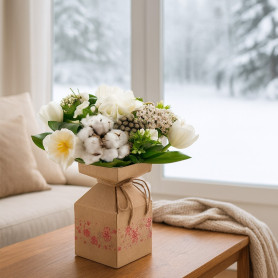 Paquet de 20 vases réserve d'eau en kraft recyclé - Flocons