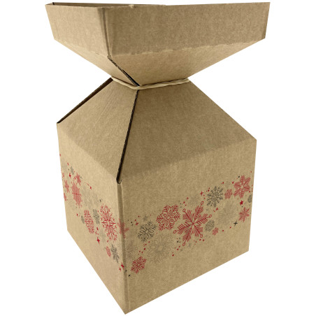 Paquet de 20 vases réserve d'eau en kraft recyclé - Flocons