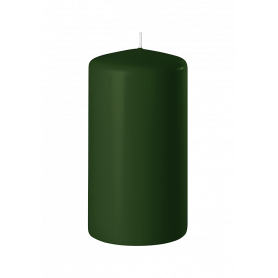 Boite de 12 bougie cylindre vert foncé - grossiste décoration