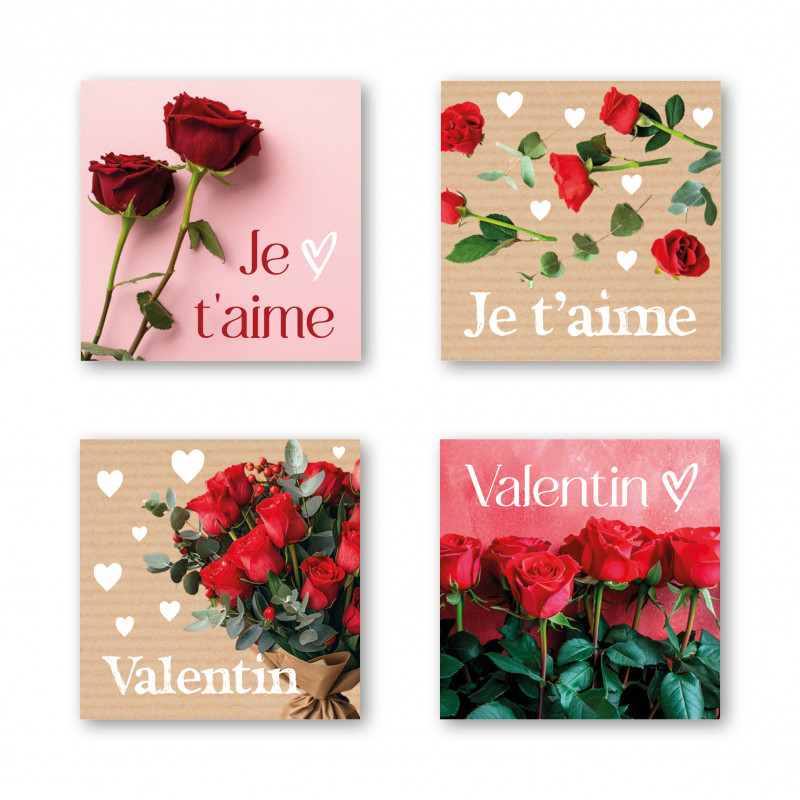 étiquettes adhésives saint valentin - grossiste emballage
