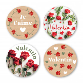 Etiquette adhÃ©sive saint valentin - grossiste emballage fleuriste