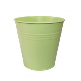 Cache-pot en zinc vert- Pep's - grossiste fleuriste