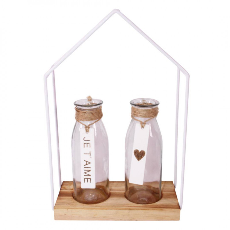 Soliflore sur structure métal bois - Grossiste fleuriste