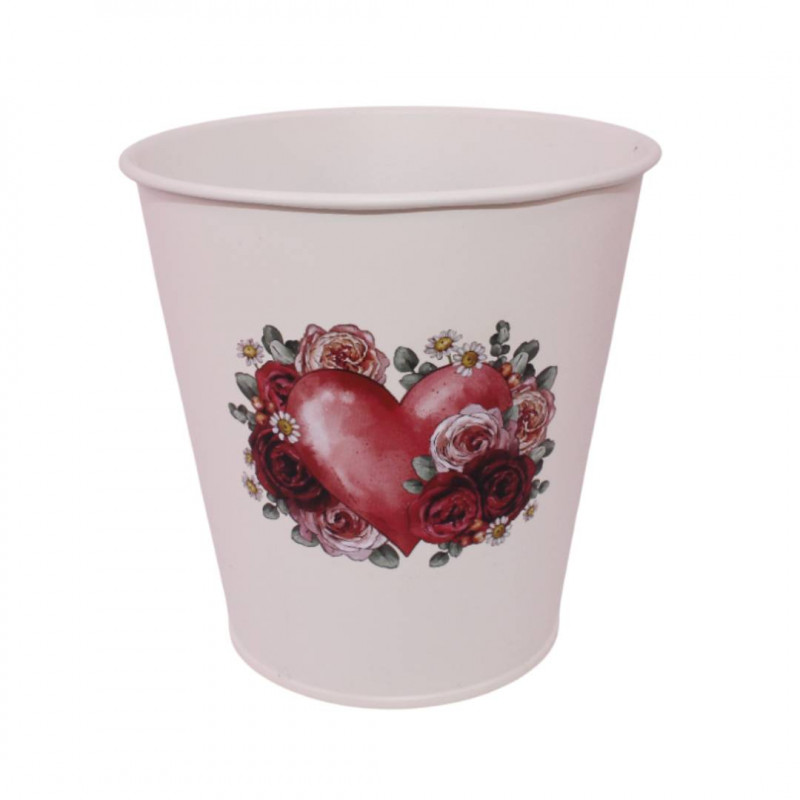 Cache-pot en zinc amour - Fournisseur zinc fleuriste