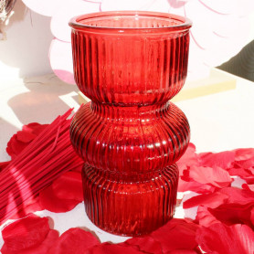 Vase en verre rouge - Fournisseur verrerie