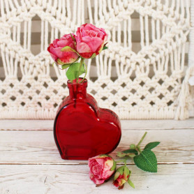 Soliflore en verre cœur - Grossiste verrerie déco