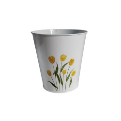 Cache-pot en zinc tulipe 3 tailles - Mirea - Grossiste zinc fleuriste