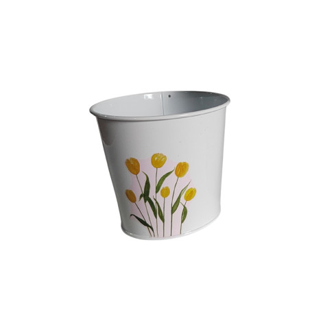 Cache-pot en zinc tulipe 3 tailles - Mirea - Grossiste zinc fleuriste