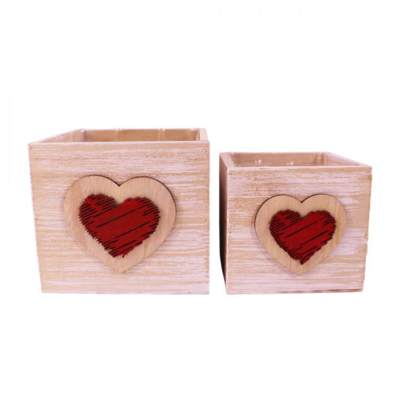 Cache-pot bois cœur - Lova - grossiste fleuriste