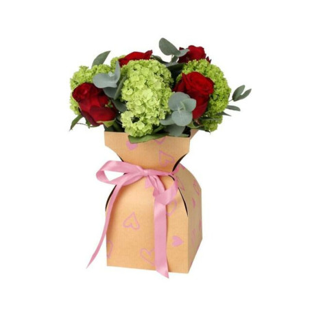 Paquet de 20 vases en kraft rose - Love Story - grossiste fleuriste