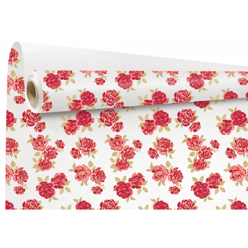 Rouleau de kraft imprimé rouge - Elsa - Grossiste emballage