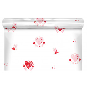 Rouleau de polypro imprimé 35µ rouge - Grossiste en emballage