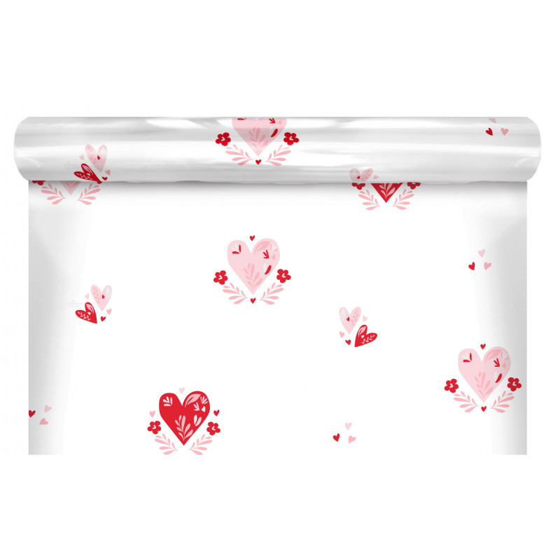 Rouleau de polypro imprimé 35µ rouge - Grossiste en emballage