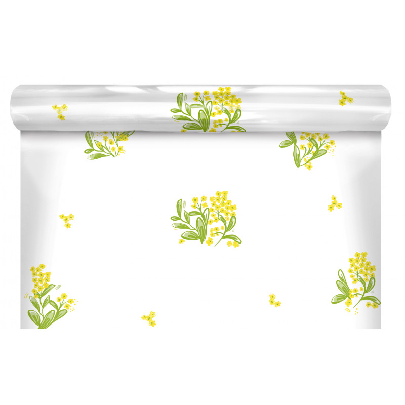 Rouleau de polypro imprimé 35µ jaune - Grossiste en emballage