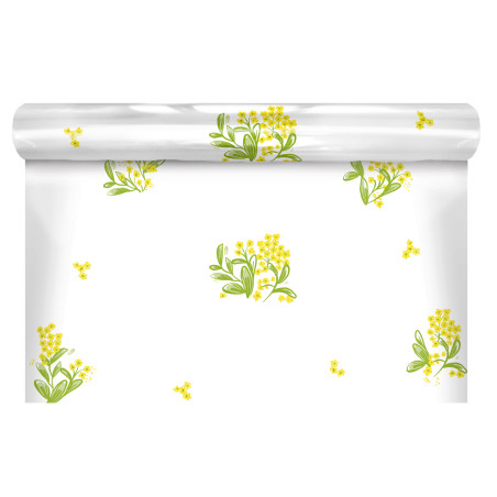 Rouleau de polypro imprimé 35µ jaune - Grossiste en emballage