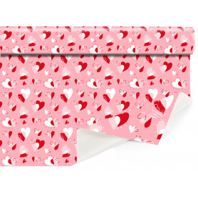 Rouleau de Clayrbrill imprimé 0.80x40M flamme rose - Fournisseur d'emballage