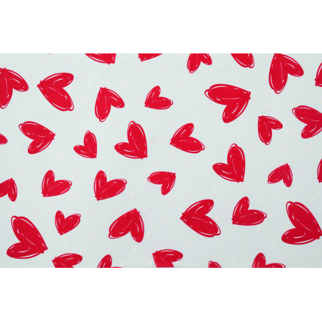 Rouleau de polypro imprimé 30µ coeur rouge - Grossiste en emballage