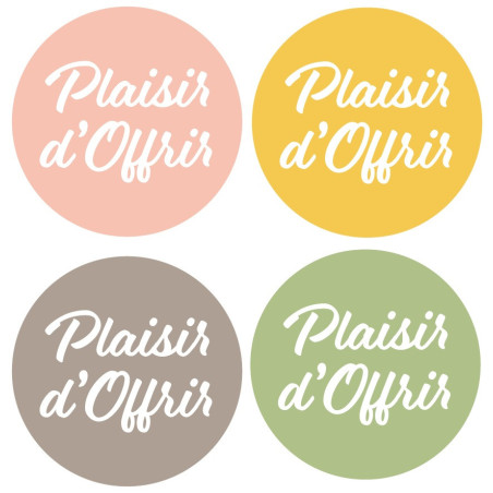 Rouleau de 500 étiquettes adhésives "plaisir d'offrir" - Sunny - grossiste emballage