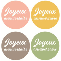 Rouleau de 500 étiquettes adhésives "anniversaire" - Sunny - grossiste emballage