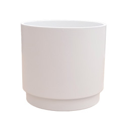 Cache-pot cylindre blanc - Step - grossiste pour fleuristes et jardineries