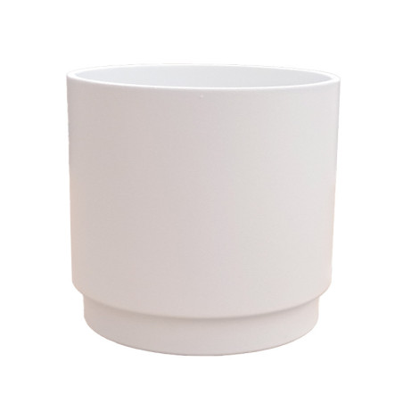 Cache-pot cylindre blanc - Step - grossiste pour fleuristes et jardineries