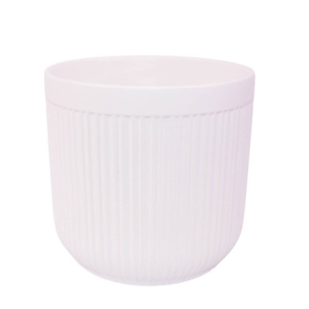 Cache-pot ligne verticale blanc - Stria - grossiste pour fleuristes et jardineries