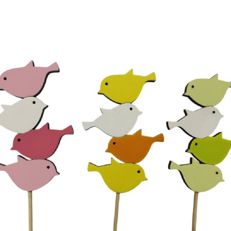 Sachet de 12 pics oiseaux printemps - Kiko - Grossiste décoration