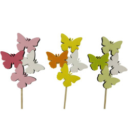 Sachet de 12 pics papillons printemps - Kiko - Grossiste décoration