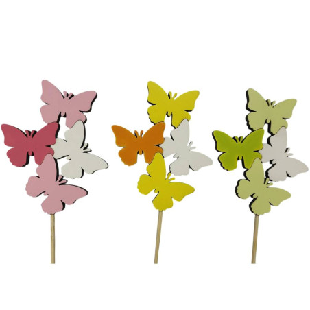 Sachet de 12 pics papillons printemps - Kiko - Grossiste décoration