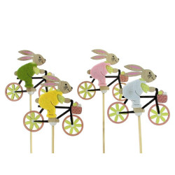 Sachet de 12 pics "lapin" - Cycliste - grossiste décoration