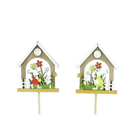 Sachet de 12 pics "maison lapin" - Terrier - grossiste décoration