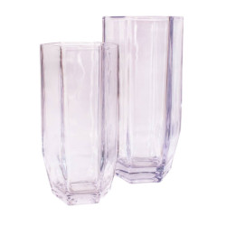 Vase en verre 2 tailles - Octogonal - Grossiste en verrerie