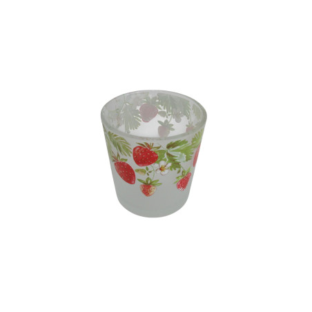 Photophore en verre décorés de fleurs - Fournisseur déco bougies